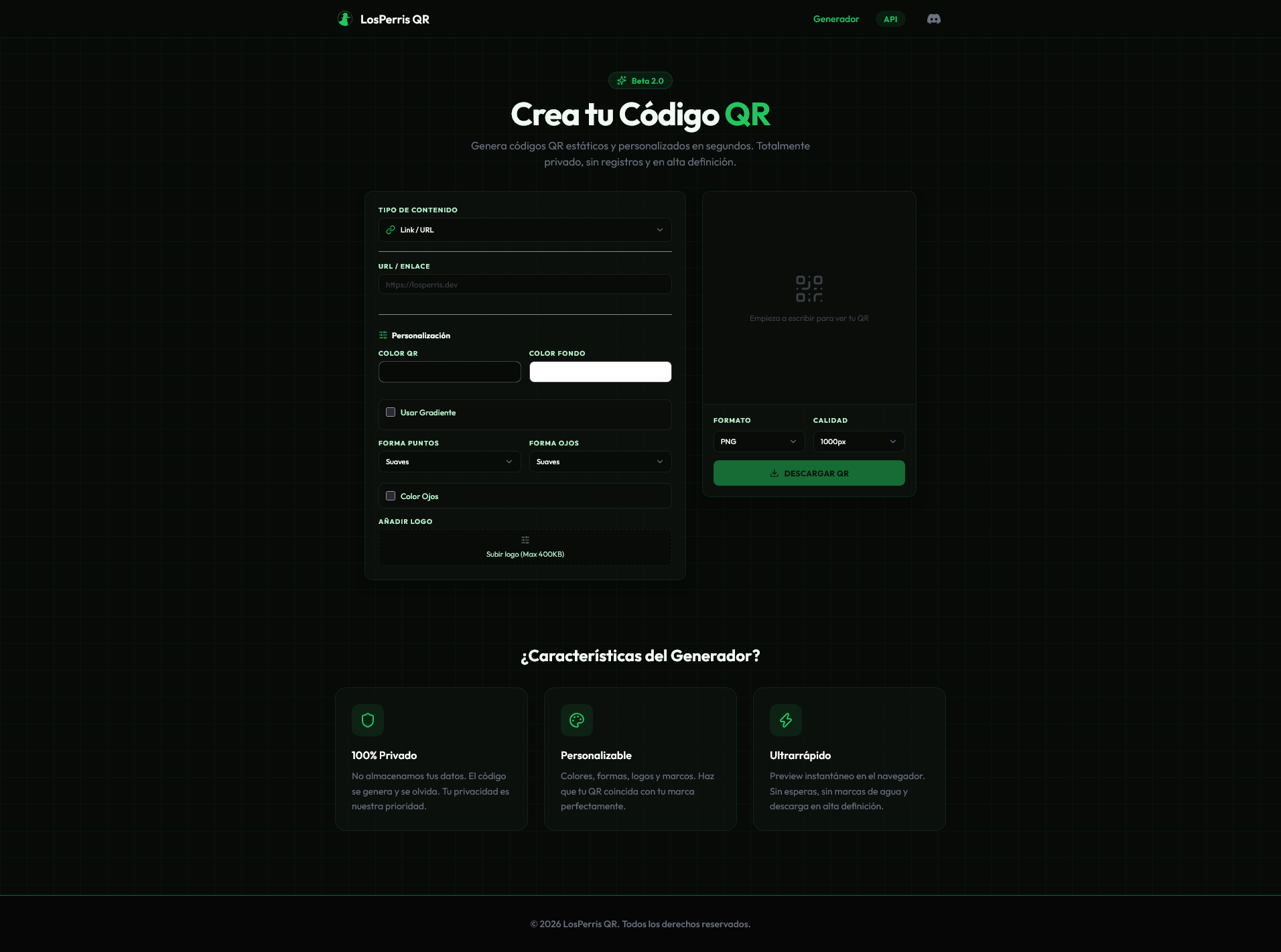 Preview de Generador de Códigos QR
